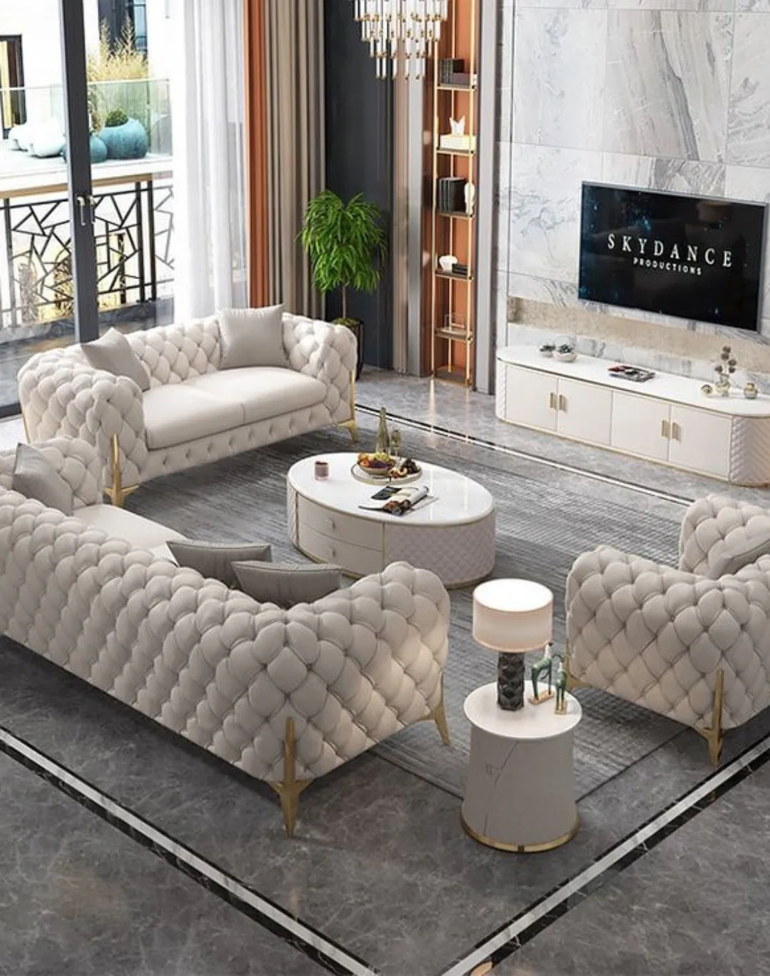 Richmond Buttoned 6 seater sofa
