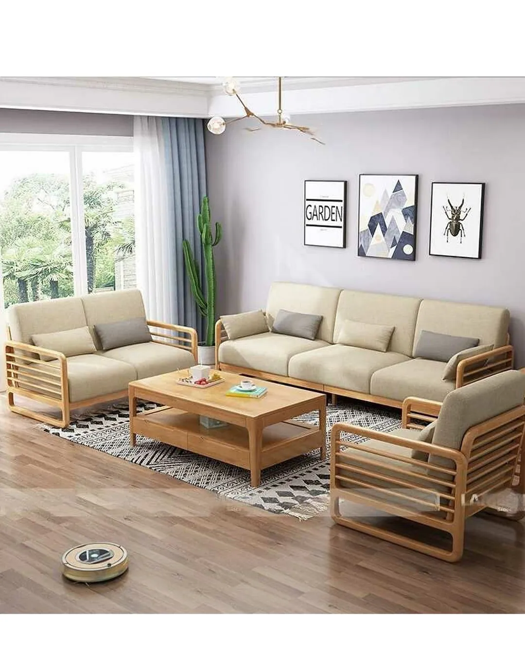 Yolande Wooden 6 seater chair